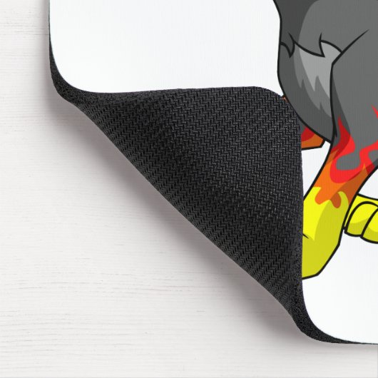 Lupe Feuer Mousepad (Ecke)