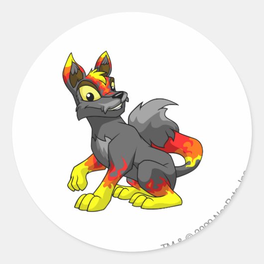 Lupe Fire Runder Aufkleber (Vorderseite)