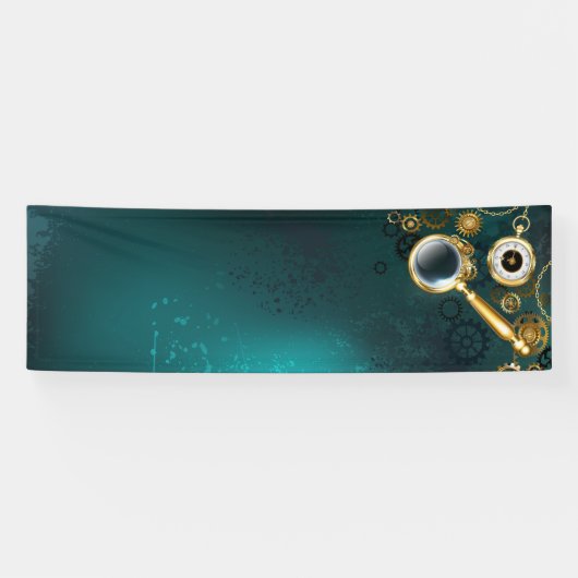 Lupe im Steampunk-Stil Banner (Horizontal)