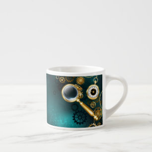 Lupe im Steampunk-Stil Espressotasse