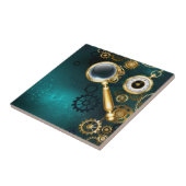 Lupe im Steampunk-Stil Fliese (Seite)