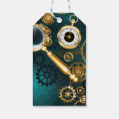 Lupe im Steampunk-Stil Geschenkanhänger (Rückseite)