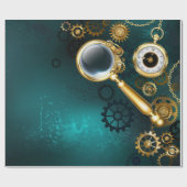 Lupe im Steampunk-Stil Geschenkpapier (Flach)