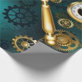 Lupe im Steampunk-Stil Geschenkpapier (Ecke)