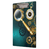 Lupe im Steampunk-Stil Klemmbrett (Links)