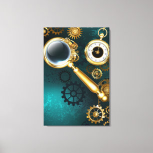 Lupe im Steampunk-Stil Leinwanddruck