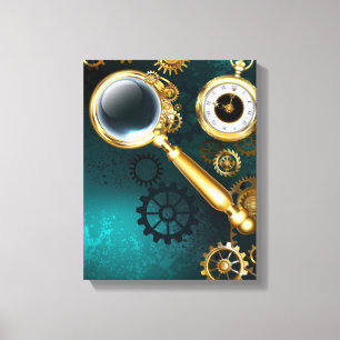 Lupe im Steampunk-Stil Leinwanddruck