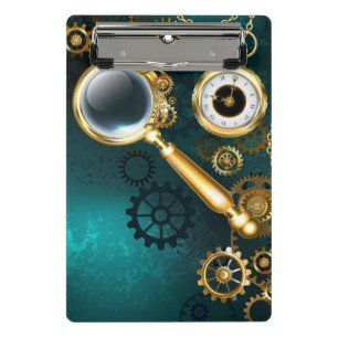 Lupe im Steampunk-Stil Mini Klemmbrett