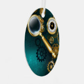 Lupe im Steampunk-Stil Ornament Aus Metall (Vorderseite Rechts)
