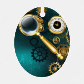 Lupe im Steampunk-Stil Ornament Aus Metall (Rückseite)