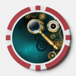 Lupe im Steampunk-Stil Pokerchips