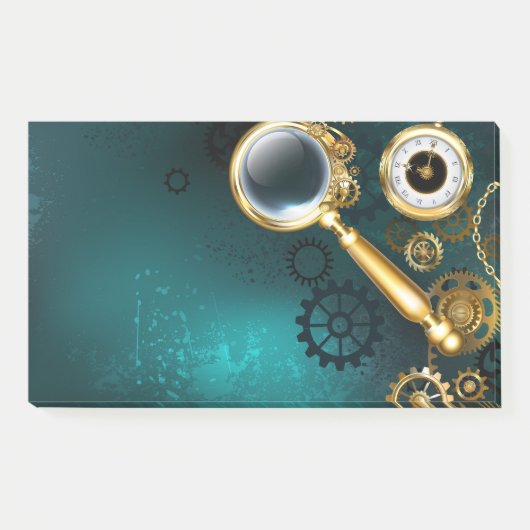 Lupe im Steampunk-Stil Post-it Klebezettel (Vorderseite)