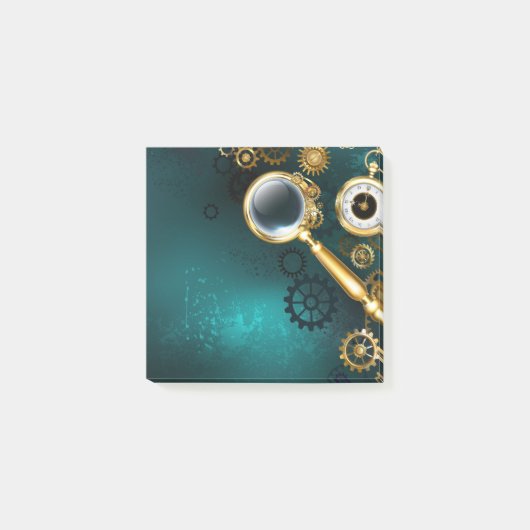 Lupe im Steampunk-Stil Post-it Klebezettel (Vorderseite)