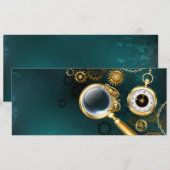 Lupe im Steampunk-Stil Save The Date (Vorne/Hinten)