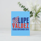 Lupe Valdez für Gouverneur von Texas 2018 Postkarte (Stehend Vorderseite)