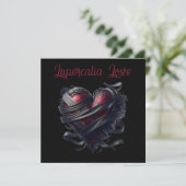 Lupercalia Black Threads Heart Valentine's Feiertagskarte (Stehend Vorderseite)