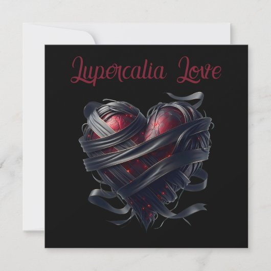 Lupercalia Black Threads Heart Valentine's Feiertagskarte (Vorderseite)