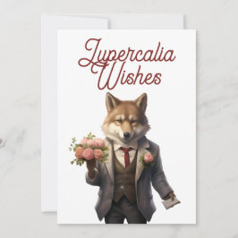 Lupercalia Handsome Wolf Valentines Day Feiertagskarte