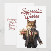 Lupercalia Hübscher Wolf Valentinstag Feiertagskarte (Vorne/Hinten)