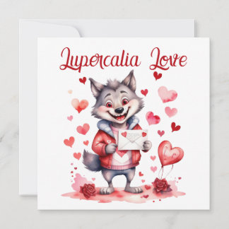 Lupercalia Liebe Süße Wolfherzen Valentinstag Feiertagskarte