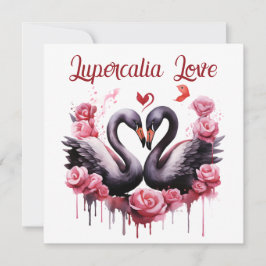 Lupercalia Liebes Schwäne & Rosen Valentinstag Feiertagskarte
