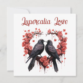 Lupercalia Liebeskrähe & Rosen Valentinstag Feiertagskarte