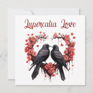 Lupercalia Liebeskrähe & Rosen Valentinstag Feiertagskarte