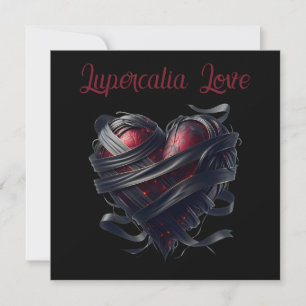 Lupercalia Schwarze Fäden Herz Valentinstag Feiertagskarte