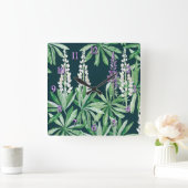 Lupin-Blume Quadratische Wanduhr (Zuhause)