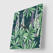 Lupin-Blume Quadratische Wanduhr (Winkel)