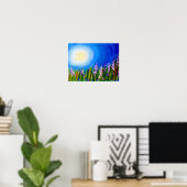 Lupine auf einer Graswiese Poster (Heimbüro)
