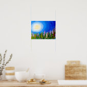 Lupine auf einer Graswiese Poster (Küche)
