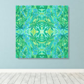 Lupine Blume Bohemisch Arabesque Muster Green Leinwanddruck (Insitu (Holzboden))