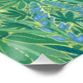 Lupine Blume Bohemisch Arabesque Muster Green Poster (Ecke)