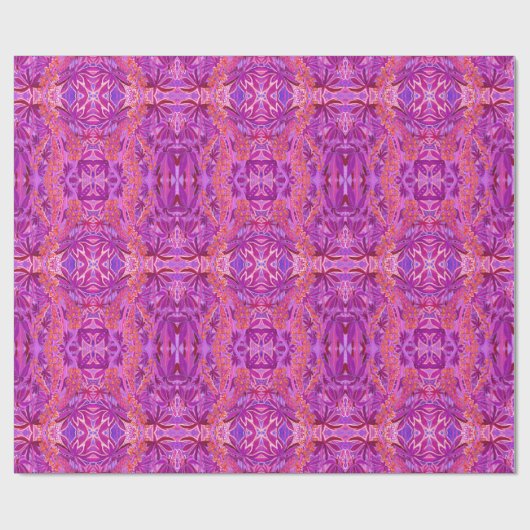 Lupine Blume Bohemisch Boho Arabesque Muster Pink Geschenkpapier (Flach)