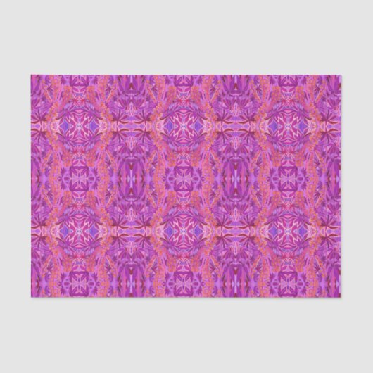 Lupine Blume Bohemisch Boho Arabesque Muster Pink Seidenpapier (Vorderseite)