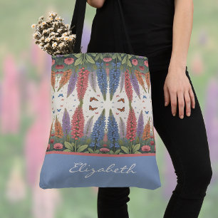 Lupine Blume in Butterfellen Vintag Monogramm Tasche