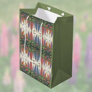 Lupine Blume in Schmetterlingen Vintages Muster Mittlere Geschenktüte