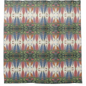 Lupine Blume Schmetterlinge Vintages Blumenmuster Duschvorhang (Vorderseite)