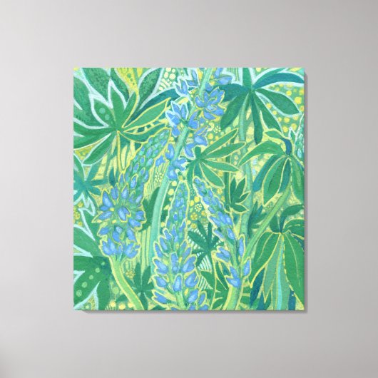 Lupine-Blume, Sommer-Wildblumen Blumenbemalung Leinwanddruck (Vorderseite)