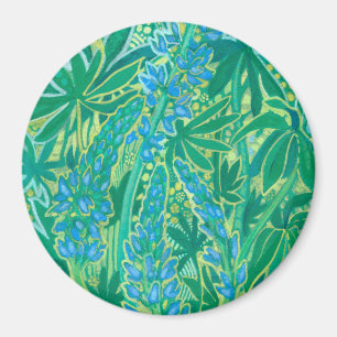 Lupine-Blume, Sommer-Wildblumen Blumenbemalung Magnet