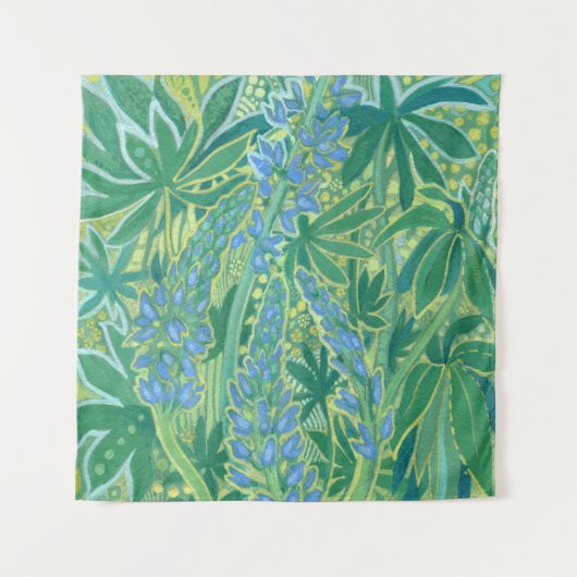 Lupine-Blume, Sommer-Wildblumen Blumenbemalung Wandteppich (Vorderseite)