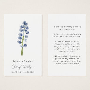 Lupine Einfache Gedenk-Gebetskarte