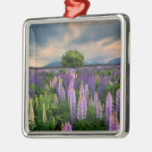 Lupine-Feld in Neuseeland Ornament Aus Metall (Links)