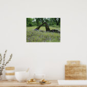 Lupine, gefallener Eichenbaum Poster (Küche)