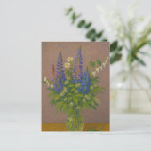 Lupine in Vase Postkarte (Stehend Vorderseite)