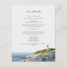 Lupine Leuchtturm Maine Küste Hochzeitsdetails 