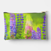 Lupine Malerei Original Wildblume Kunst Zubehörtasche (Rückseite)