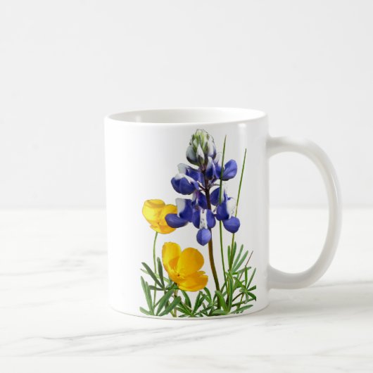 Lupine-Mohnblumen-Tasse Kaffeetasse (Rechts)