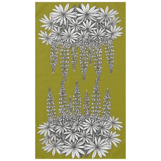 Lupine Mustard Yellow Botanical Tablecloth Tischdecke (Vorderseite)